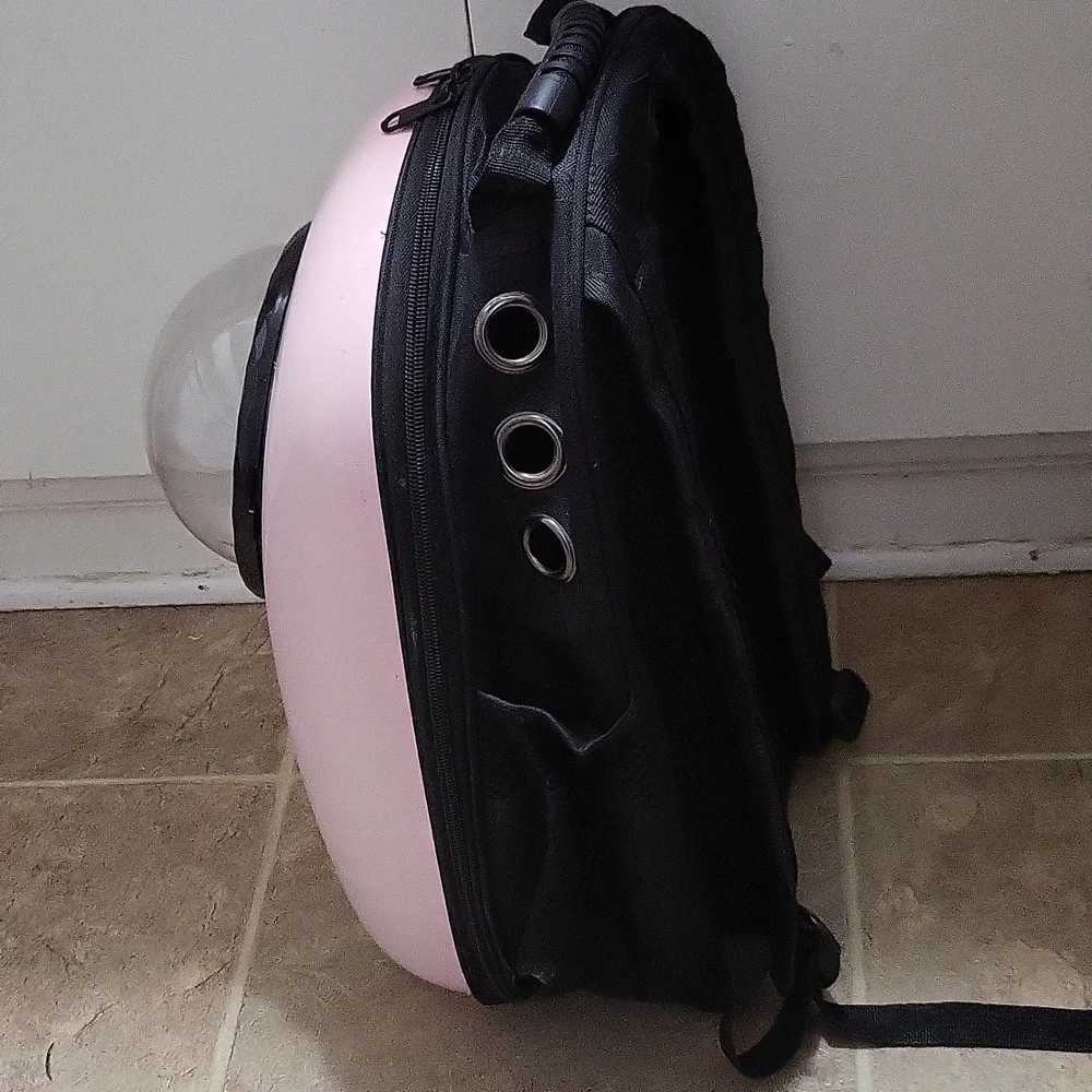 Pet Carrier Backpack - Pink Bubble Window Travel Backpack